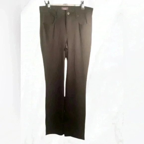 NYDJ Marilyn straight lift tuck slimming stretch 5 pocket black straight pants 2 - Picture 2 of 5